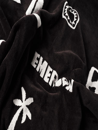 Emerson Πετσέτα Θαλάσσης Βαμβακερή Μαύρη