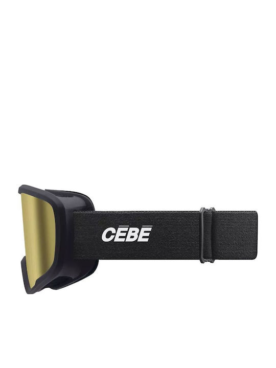 Cebe Μάσκα Σκι & Snowboard Παιδική Μαύρη με Φακό σε Μαύρο Χρώμα