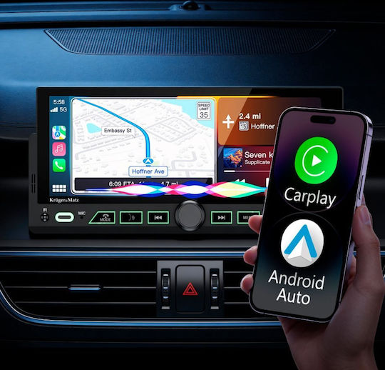 Kruger & Matz Ηχοσύστημα Αυτοκινήτου (Bluetooth/USB/WiFi/GPS/Apple-Carplay/Android-Auto)