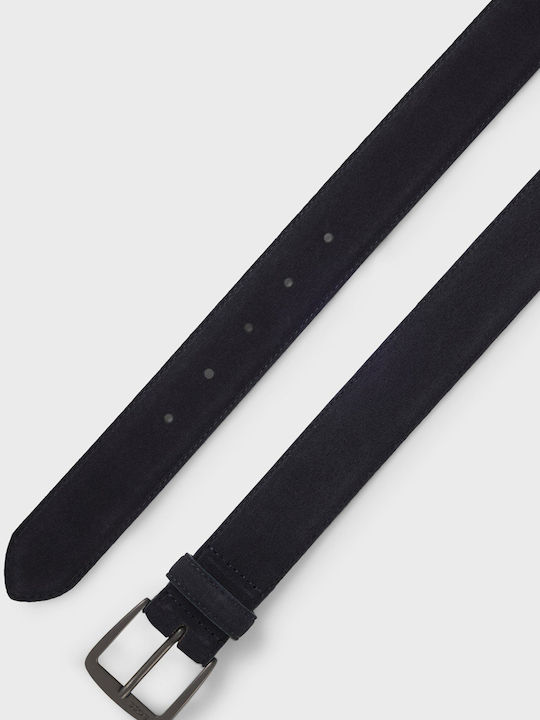 Men's Leather Belt Navy Blue