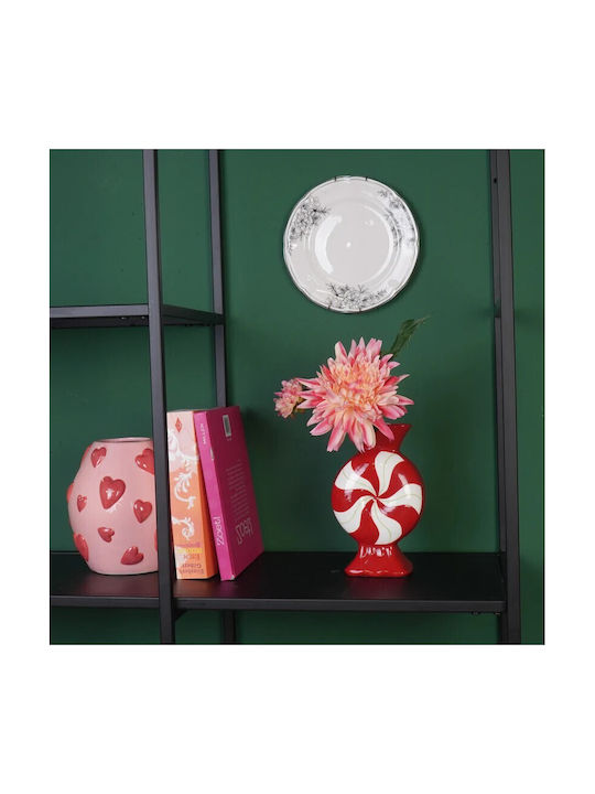 Beauty Home Vase „Karamela“ – Rote Weiße 12×6,5x20cm