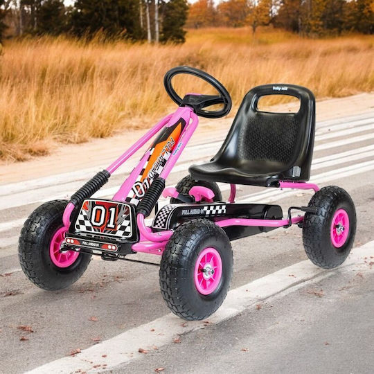 Go Kart Cu Un Loc Cu Pedală Inspirat Roz Pentru 3+ Ani