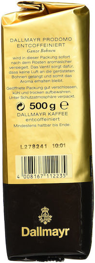 Dallmayr Prodomo Decaffeinated Coffee Beans 500 G