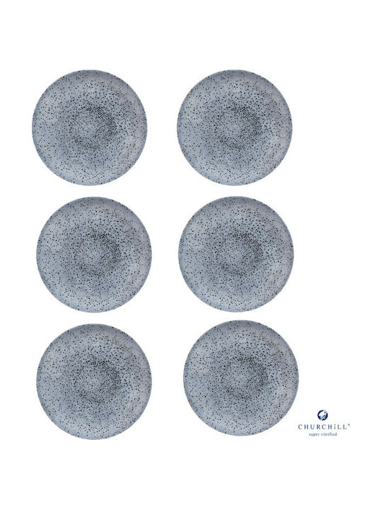 Churchill 1795 Studio Prints Serving Plate Shallow Porcelain Blue 28.8cm 6 Pieces
