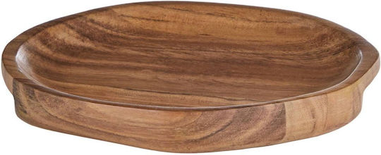 Butlers Acacia Serving Plate Shallow Brown with Diameter 17cm