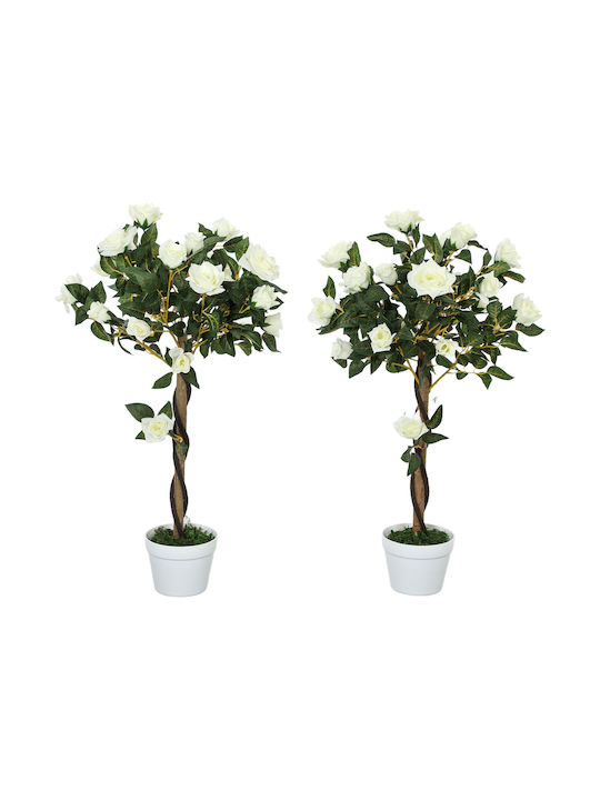 Outsunny Copac Artificial Plantă Artificială Ghiveci din Ciment Plantă Artificială