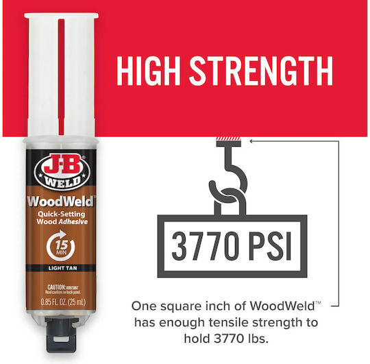 Epoxy Konstruktions- und Schwerlastkleber J-b Weld Woodweld Spritze 25 Ml Hellbraun