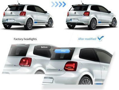 Led Taillights Vw Polo 2009-2017 Gti R Design Running Red Set 2 Pieces