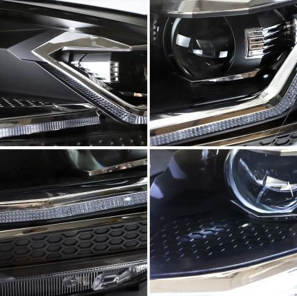 Front Led Lights Vw Golf 7.5 2018-2021 Silver Line Design Black Without Bulbs D2s/h7 Set 2 Pieces