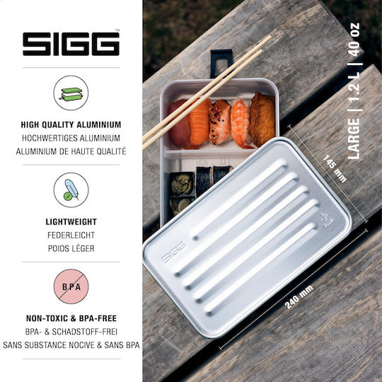 Sigg Кутия за Храна Inox Сребриста С Прегради 1.4л