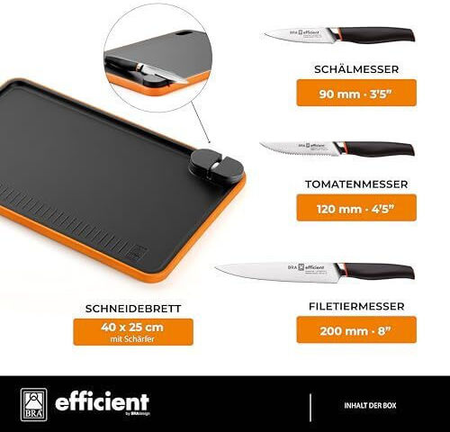 Bra Efficient Σετ Μαχαίρια από Ανοξείδωτο Ατσάλι 3τμχ