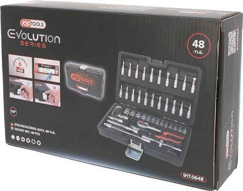 Ks Tools Ratschen- und Steckschlüssel-Set 1/4" 48 Stück