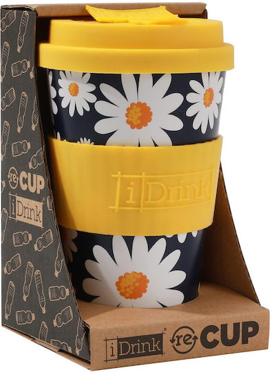 Total Gift Daisy Чаша от бамбук с капак, черна, 435 ml