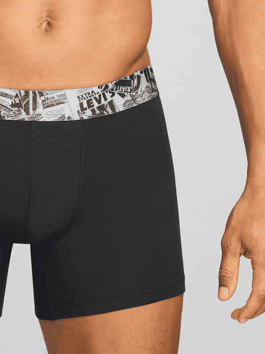 Herren Boxershorts Schwarz/Grau Mit Muster 2Pack