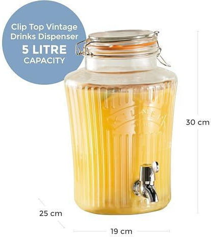KIlner Ваза за Обща Употреба с Капак Стъклена Прозрачна 5000ml