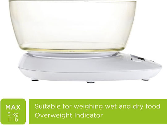 Laica KS1019 Ψηφιακή Ζυγαριά Κουζίνας με Κάδο έως 5kg Λευκή