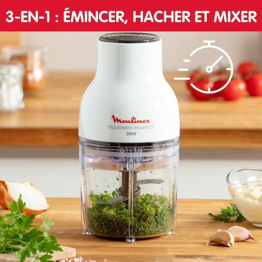 Moulinex Moulinette Essential Πολυκόπτης Multi 300W με Δοχείο 400ml Λευκός