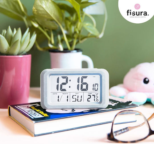 Fisura Επιτραπέζιο Ψηφιακό Ρολόι LED με Ξυπνητήρι Λευκό