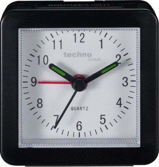 Technoline Analog Black Tabletop Clock Technoline Analog Black Tabletop Clock