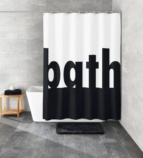 Kleine Wolke Bath Κουρτίνα Μπάνιου Υφασμάτινη 180x200 cm Μαύρη