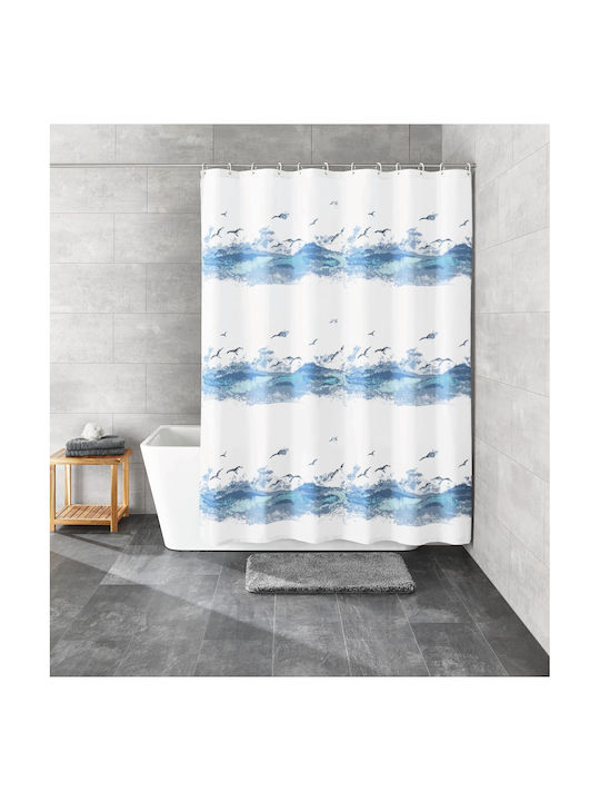 Kleine Wolke Seaside Shower Curtain 120x200cm Light Blue