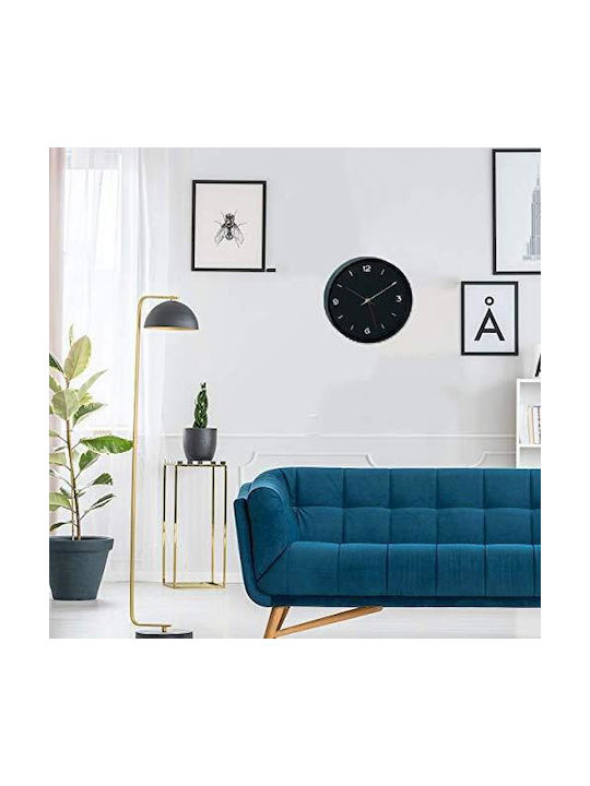 TFA Wall Clock Plastic Black Ø30.9cm
