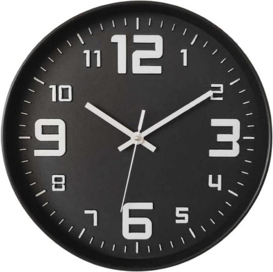 Oriana Ferelli Wanduhr Kunststoff Schwarz Ø29.3cm Oriana Ferelli Wanduhr Kunststoff Schwarz Ø29.3cm