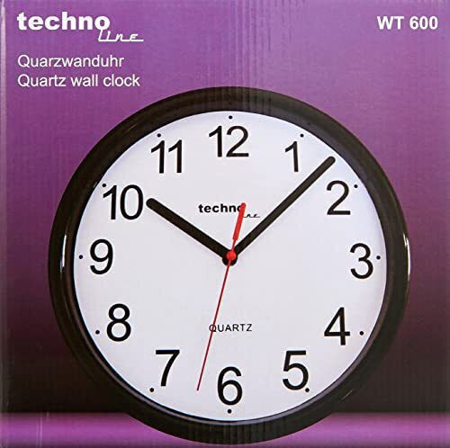 Technoline WT 600 BL Ρολόι Τοίχου Κεραμικό Μαύρο Ø25cm