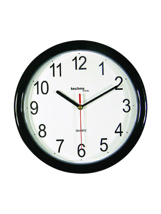 Technoline WT 600 BL Ρολόι Τοίχου Κεραμικό Μαύρο Ø25cm