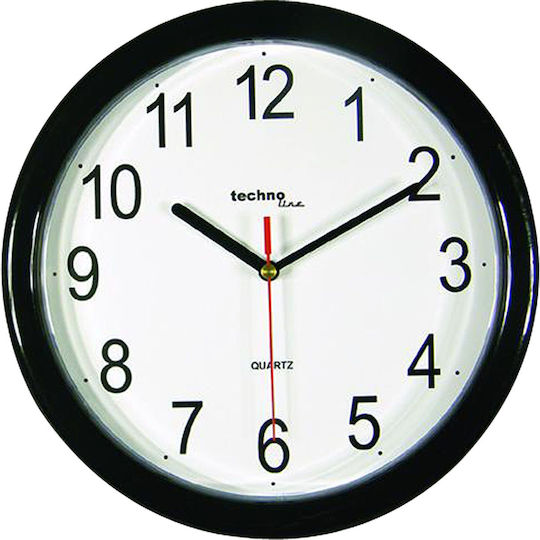 Technoline WT 600 BL Ρολόι Τοίχου Κεραμικό Μαύρο Ø25cm