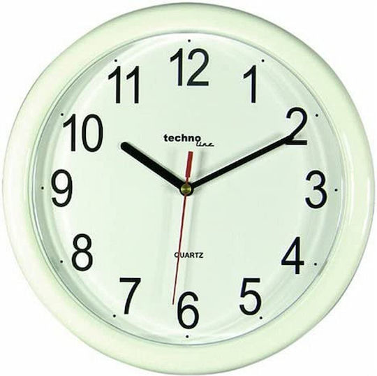 Technoline Wt-600 Ρολόι Τοίχου Πλαστικό Λευκό Ø26cm