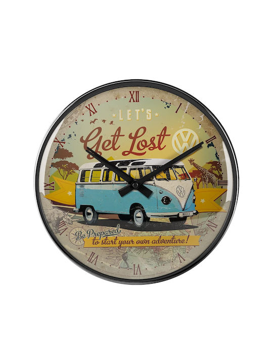 Nostalgic Art Vw Let S Get Lost Leise Wanduhr Metallisch Braun 31x50cm