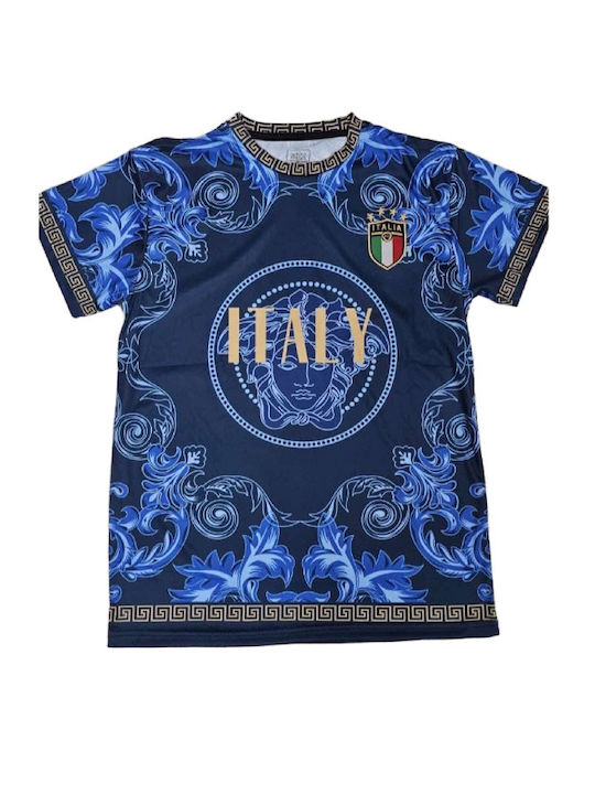 Italy National Team Football Jersey Special Edition Blue Balón De Oro Unisex Ab117