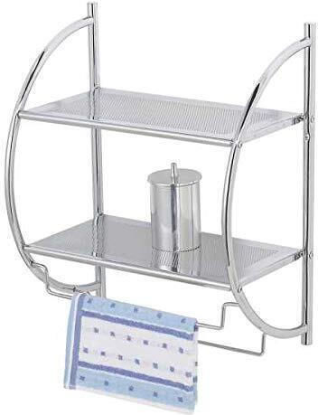 Wenko Wall Mounted Bathroom Shelf Metallic 45.5x54.5x26cm Silver