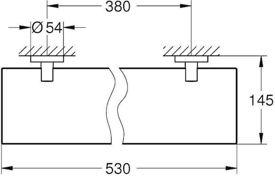 Grohe Essentials Επιτοίχια Ραφιέρα Μπάνιου Γυάλινη 53x14.5x5.4cm Λευκή