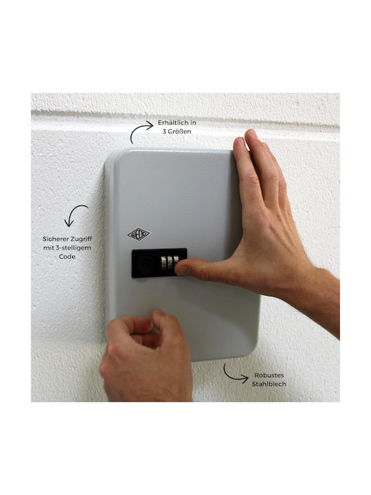 WeDo Wall-mounted Combination Key Holder Metallic with Combination Dial 36 Hooks 30x9.4x24.3cm