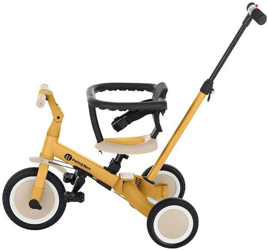 Petite & Mars Turbo Tricicletă Pentru Copii Cu Mâner Pentru Părinți 5 În 1 Pentru 1.5+ Ani Galben