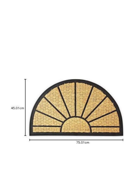 Relaxdays Entrance Mat Semicircular made of Rubber Beige 75x45cm