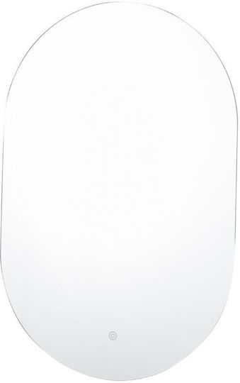 Next Oglindă de Perete Ovală cu Negru Ramă din & Iluminare LED 80x50cm 1buc