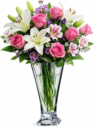 Bohemia Decorative Vase 330 Quadro Transparent 29x13x29cm