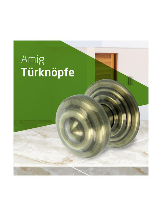Amig Πόμολο Εξώπορτας με Ροζέτα Ασημί