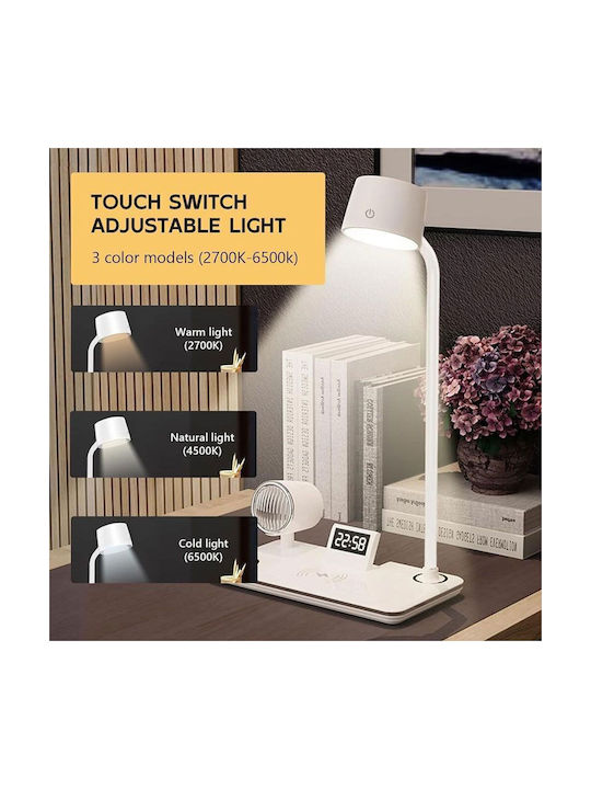 Ασύρματο LED Φωτιστικό Γραφείου Bluetooth σε Λευκό Χρώμα