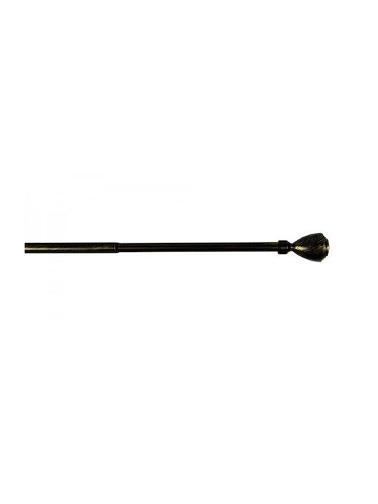 Sidirela Extendable Metallic Curtain Pole Single Φ19mm 110-210cm Black