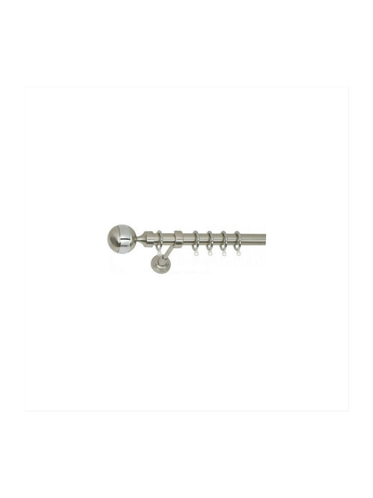 Import Hellas Extendable Metallic Curtain Pole Νο2 Single Φ25mm 140-250cm Nickel