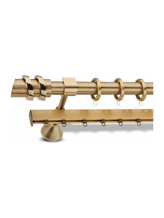 Enis Metallic Curtain Pole 25mm Dafni Matte Double Rail 300cm