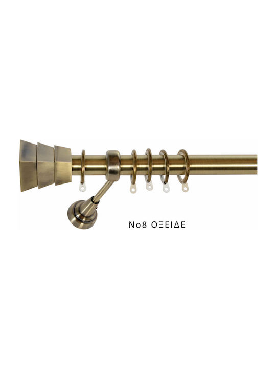 Import Hellas Extendable Metallic Curtain Pole No8 Single Diameter 25mm Length 140-250cm Oxide N8-7