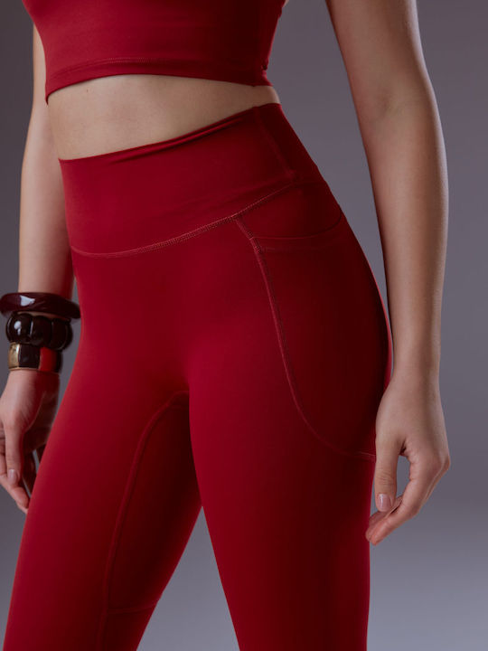 Women's Firming High Waist Leggings Burgundy