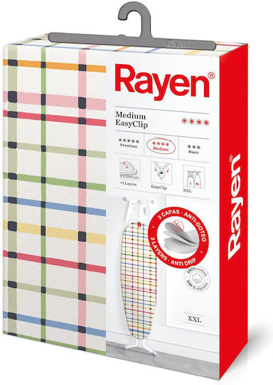 Rayen Universal Cotton Three Layers with Print Ironing Board Cover White 150x55cm