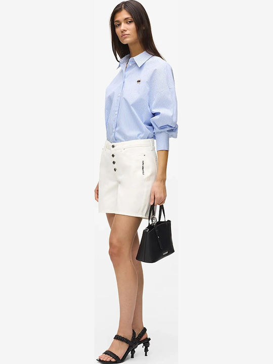 Long Sleeve Women's Shirt Blue Striped