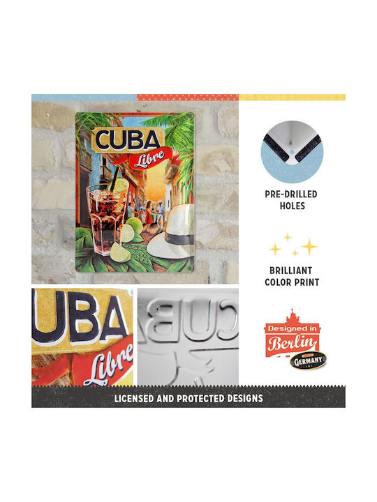 Nostalgic Art Decorative Sign Cuba Libre Handmade Metal 40x30cm